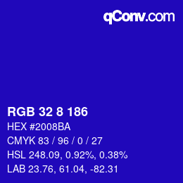Color code: RGB 32 8 186 | qconv.com