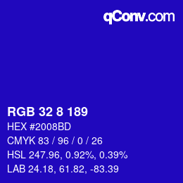 Color code: RGB 32 8 189 | qconv.com