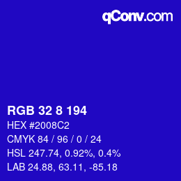 Color code: RGB 32 8 194 | qconv.com