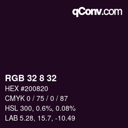 カラーコード: RGB 32 8 32 | qconv.com