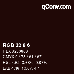 Farbcode: RGB 32 8 6 | qconv.com