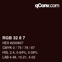 Farbcode: RGB 32 8 7 | qconv.com