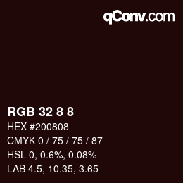 Code couleur: RGB 32 8 8 | qconv.com