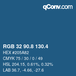 カラーコード: RGB 32 90.8 130.4 | qconv.com