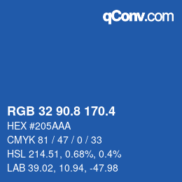 カラーコード: RGB 32 90.8 170.4 | qconv.com