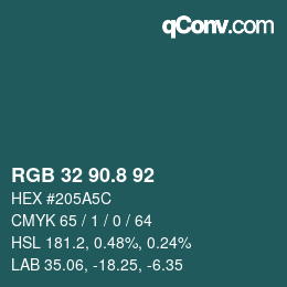 Color code: RGB 32 90.8 92 | qconv.com