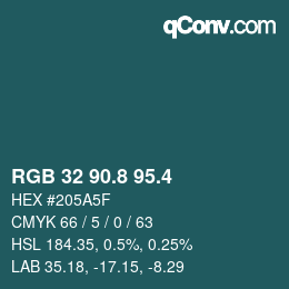 カラーコード: RGB 32 90.8 95.4 | qconv.com