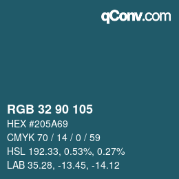 Color code: RGB 32 90 105 | qconv.com