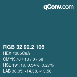 カラーコード: RGB 32 92.2 106 | qconv.com