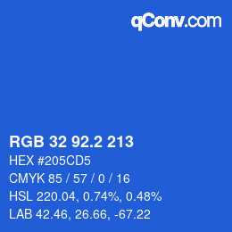 Color code: RGB 32 92.2 213 | qconv.com