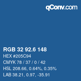 カラーコード: RGB 32 92.6 148 | qconv.com