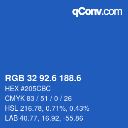 カラーコード: RGB 32 92.6 188.6 | qconv.com