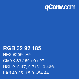カラーコード: RGB 32 92 185 | qconv.com