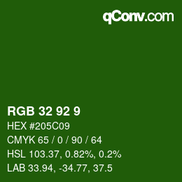 Farbcode: RGB 32 92 9 | qconv.com