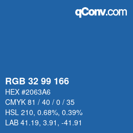 Color code: RGB 32 99 166 | qconv.com
