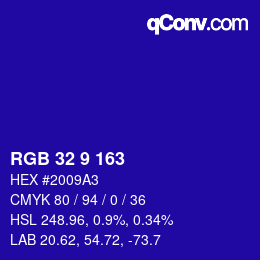 Color code: RGB 32 9 163 | qconv.com