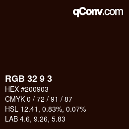 カラーコード: RGB 32 9 3 | qconv.com