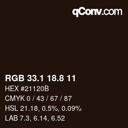 Color code: RGB 33.1 18.8 11 | qconv.com