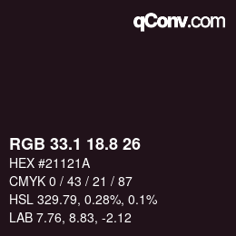 Color code: RGB 33.1 18.8 26 | qconv.com