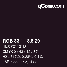 Color code: RGB 33.1 18.8 29 | qconv.com