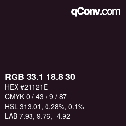 Color code: RGB 33.1 18.8 30 | qconv.com