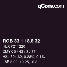 Color code: RGB 33.1 18.8 32 | qconv.com
