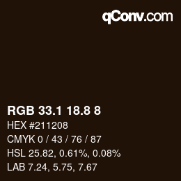 Farbcode: RGB 33.1 18.8 8 | qconv.com