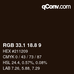 Color code: RGB 33.1 18.8 9 | qconv.com