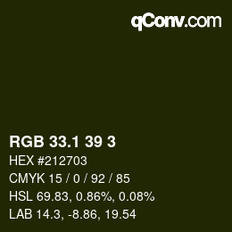 カラーコード: RGB 33.1 39 3 | qconv.com