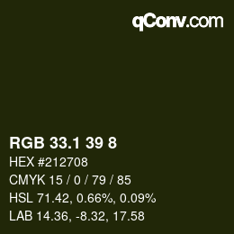 カラーコード: RGB 33.1 39 8 | qconv.com