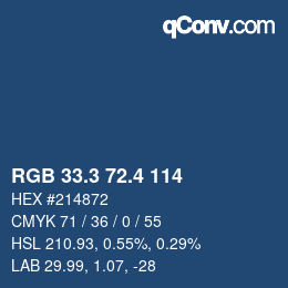 カラーコード: RGB 33.3 72.4 114 | qconv.com
