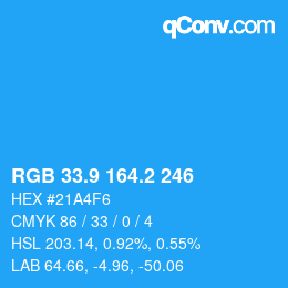 Color code: RGB 33.9 164.2 246 | qconv.com