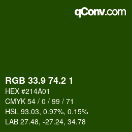 カラーコード: RGB 33.9 74.2 1 | qconv.com