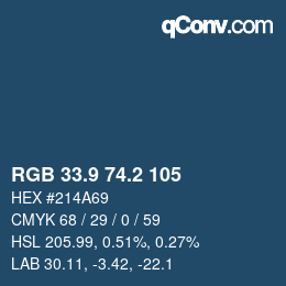 Color code: RGB 33.9 74.2 105 | qconv.com
