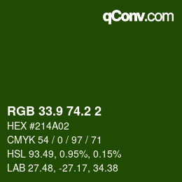 カラーコード: RGB 33.9 74.2 2 | qconv.com