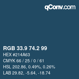 Color code: RGB 33.9 74.2 99 | qconv.com
