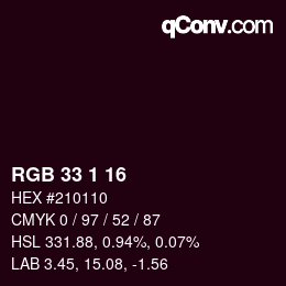 Color code: RGB 33 1 16 | qconv.com
