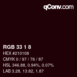 Farbcode: RGB 33 1 8 | qconv.com