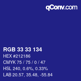 Color code: RGB 33 33 134 | qconv.com