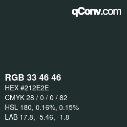 Color code: RGB 33 46 46 | qconv.com