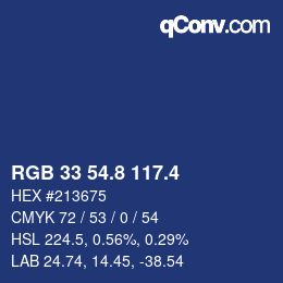 カラーコード: RGB 33 54.8 117.4 | qconv.com