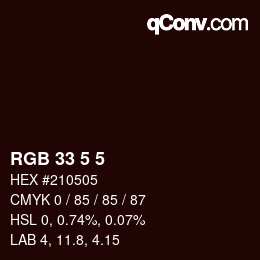 Color code: RGB 33 5 5 | qconv.com