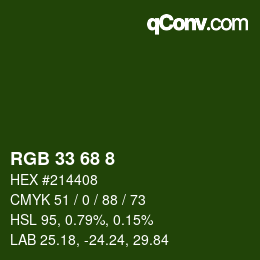 Color code: RGB 33 68 8 | qconv.com