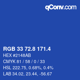 カラーコード: RGB 33 72.8 171.4 | qconv.com