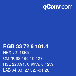 カラーコード: RGB 33 72.8 181.4 | qconv.com