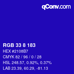 Color code: RGB 33 8 183 | qconv.com