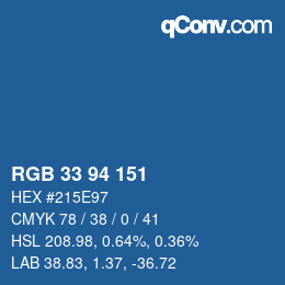 Color code: RGB 33 94 151 | qconv.com