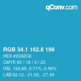 Color code: RGB 34.1 162.8 198 | qconv.com