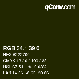 Farbcode: RGB 34.1 39 0 | qconv.com