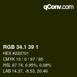 カラーコード: RGB 34.1 39 1 | qconv.com